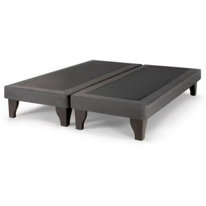 Dec-Hogar - Base De Cama Europea 2 Plazas Tela Gris Oscuro