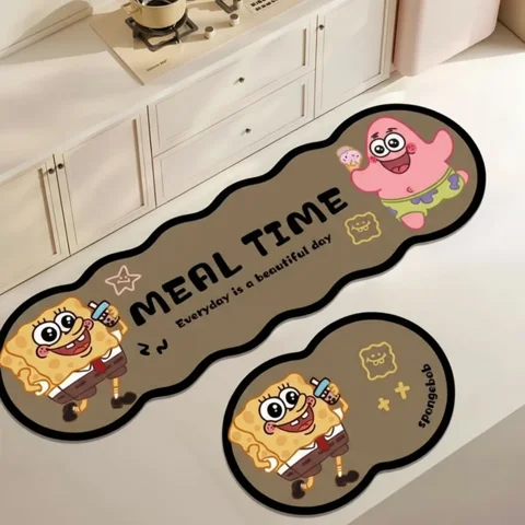 Casadeliacl - Alfombra De Cocina Antideslizantes Y Lavables Cafe Claro Esponga Y Estrella