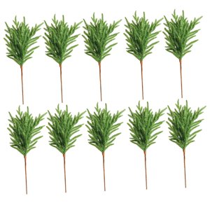 Magideal - 10 Ramas De Pino Navideñas, Púas De Pino, Decoración Para El Hogar Y El Jardín, Ramas De Pino Artificiales Para Estantes De Pared De Patio, Estilo