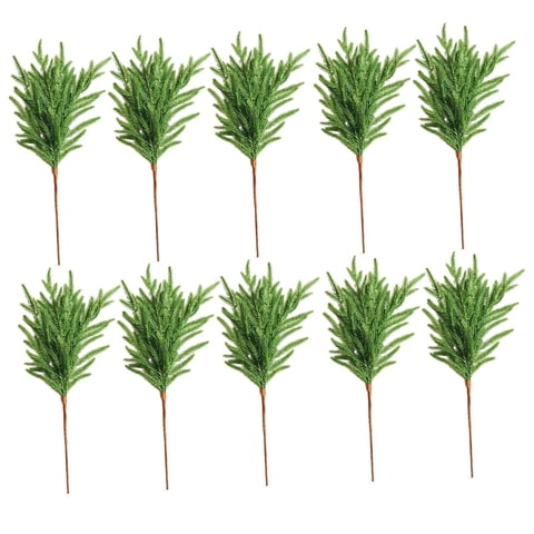 Magideal - 10 Ramas De Pino Navideñas, Púas De Pino, Decoración Para El Hogar Y El Jardín, Ramas De Pino Artificiales Para Estantes De Pared De Patio, Estilo