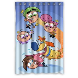 Pinghai - Cortina De Ducha De Los Padrinos Mágicos, Juego De Cortina De Baño Con Ganchos, Tamaño 48 X 72 Pulgadas