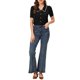 thumbnail image 2 of INSPIRE CHIC Blusa de Mujer con Cuello Peter Pan, Manga Corta Abullonada, Botones, Chiffon, Talla XS, Negro, 2 of 6
