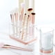 thumbnail image 3 of Organizador de almacenamiento de brochas de maquillaje mDesign de plástico transparente/oro rosa, 3 of 9