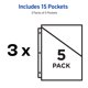 thumbnail image 3 of Binder Pockets Avery para carpetas de 3 anillas, 8,5 x 11 pulgadas, transparentes, 15 unidades, 3 of 7
