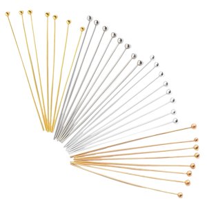 Magideal - 200 Uds. Alfileres De Chapados En Material De Oro Y Material Punta De Agujas De Metal Alfileres De Para Fabricación De Joyas , 30Mm 30 Mm