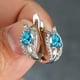 thumbnail image 2 of Water Drop Stone Hoop Earrings For Women Luxury Multicolor Zirconia Leaf Crystal Silver Color Wedding Hoop Earrings, 2 of 3