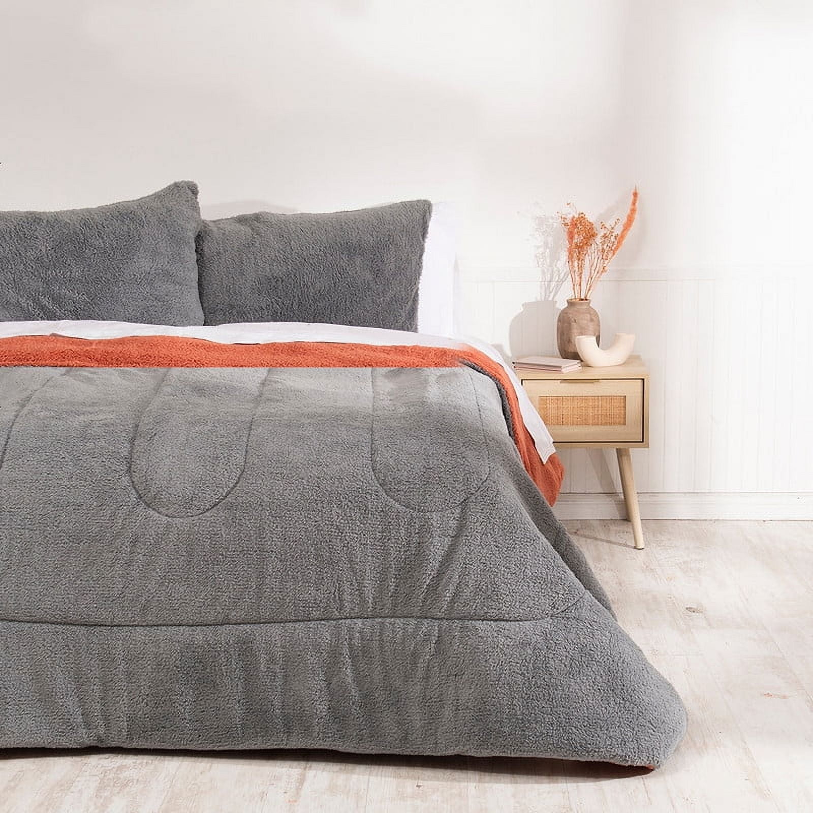 Mashini - Plumon Sherpa/sherpa 2 P Gris-naranjo