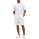 thumbnail image 2 of INSPIRE CHIC Estilo Conjunto de Camiseta de Textura Casual para Hombre con Cuello Redondo y Pantalones Cortos 2 Piezas 4XL Blanco, 2 of 6