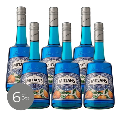 Pack X 6 Licor De Curacao Mitjans Mitjans 750 Cc