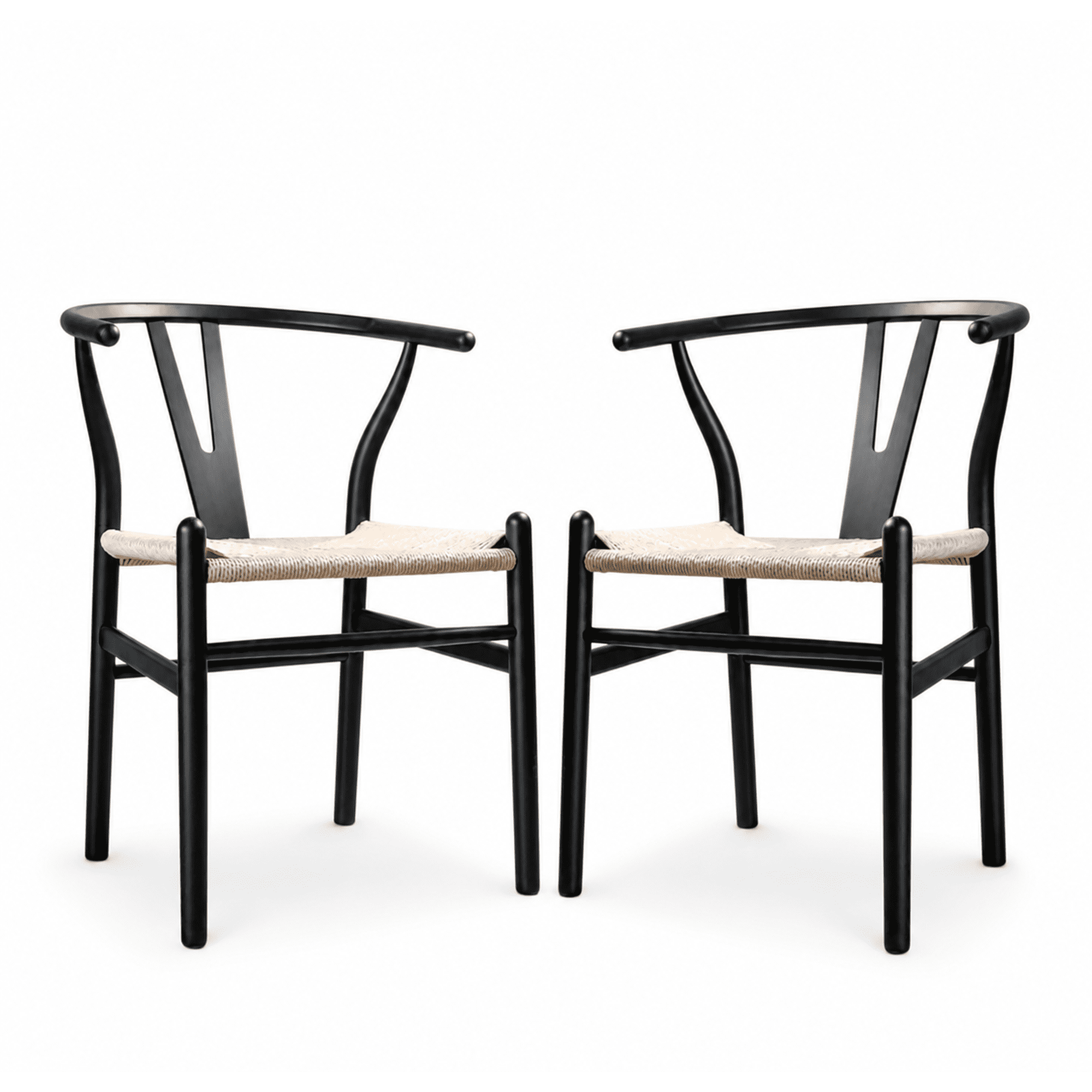 Moboi - Pack 2 Sillas Wishbone Madera Negra