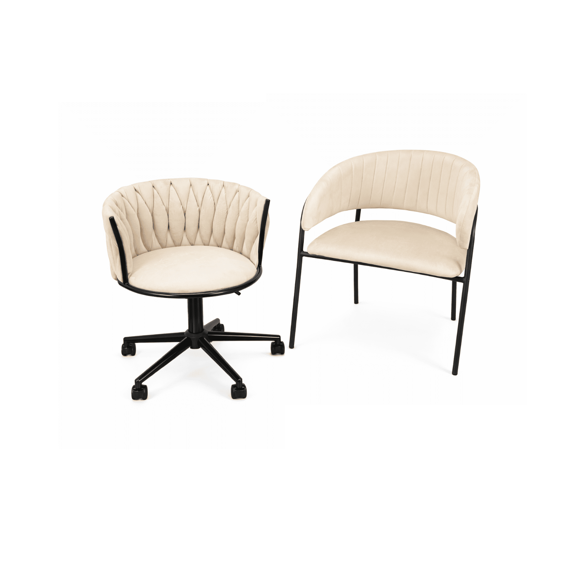 Habita2 Chile - Pack 2 Sillas Oficina Base Resistente Negra - Beige