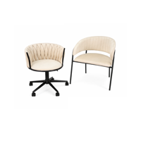 Habita2 Chile - Pack 2 Sillas Oficina Base Resistente Negra - Beige