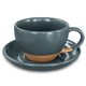 thumbnail image 1 of Juego de tazas MORA Cerámica 300 ml Gris sombra para arte latte, 1 of 7