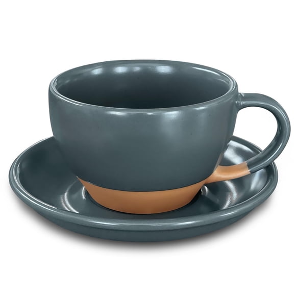 Juego de tazas MORA Cerámica 300 ml Gris sombra para arte latte