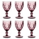 thumbnail image 1 of Copa de Vino de Vidrio con Relieve – Set de 6 Unidades Color Burdeo, 1 of 4