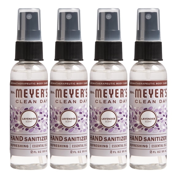 Spray desinfectante para manos Mrs. MEYER'S CLEAN DAY, 60 ml, paquete de 4