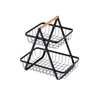 Importclick - Frutero Mesa Para Frutas 2 Niveles Negro