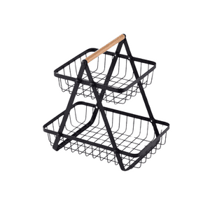 Importclick - Frutero Mesa Para Frutas 2 Niveles Negro
