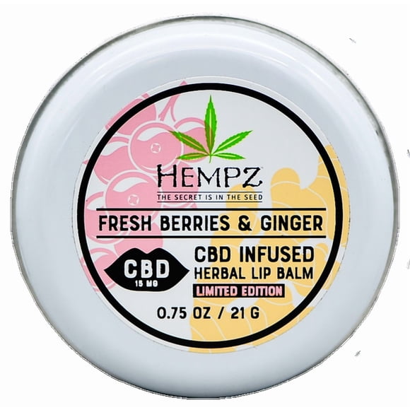 Bálsamo labial Hempz con infusión de CBD, bayas frescas y jengibre