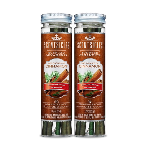 Adornos navideños perfumados Scentsicles, dos pizcas de canela