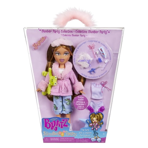 Muñeca De Moda Bratz Slumber Party Yasmin Con 2 Pijamas Y Tacón