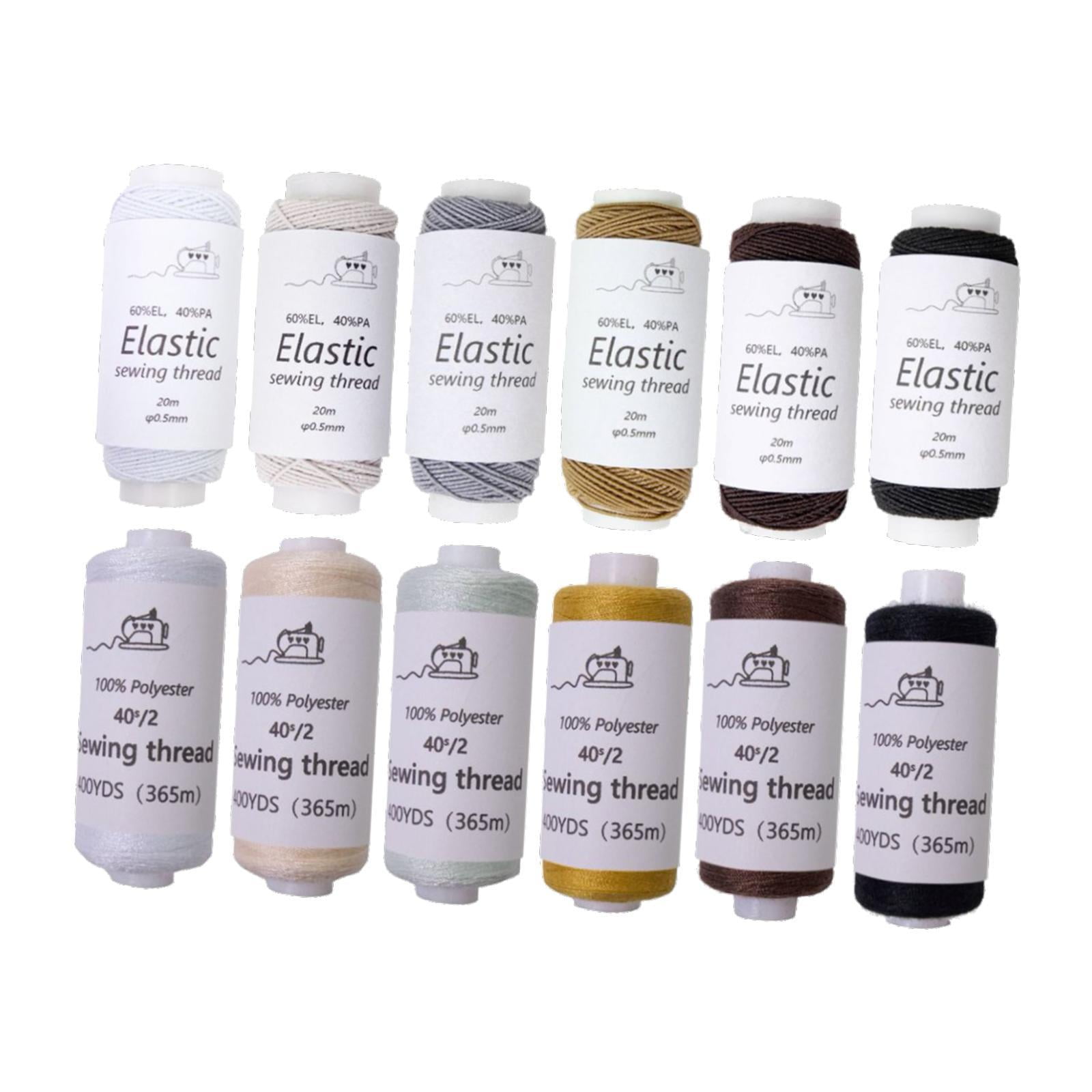 Bothyi - Surtido De 12 Hilos De Coser Elásticos Para Máquina Overlock, Tonos Tierra.