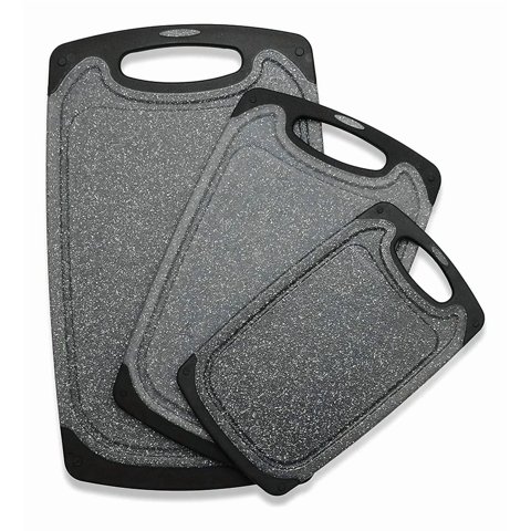 Genérico - Tabla Para Cortar De Cocina 3Pcs Set Negro Antideslizantes
