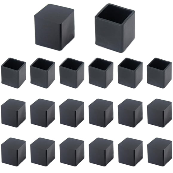 20 Tapas Cuadradas De Goma Para Patas De Silla De 19 Mm