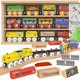 thumbnail image 1 of Set de tren de madera de 12 piezas con vagones magnéticos y caja de almacenamiento, tamaño S, 1 of 3