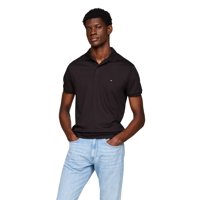 Polo Tommy Hilfiger De Algodón Líquido, Corte Regular, Negro