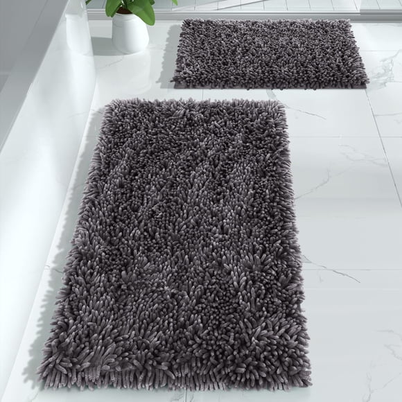 Juego de alfombras de baño Yimobra Luxury Shaggy extra gruesas de 2 piezas