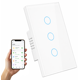 thumbnail image 1 of Apagador Interruptor Inteligente WiFi Táctil 3 Canales Blanco Sin Neutro Luz Pared EOLAND, 1 of 6
