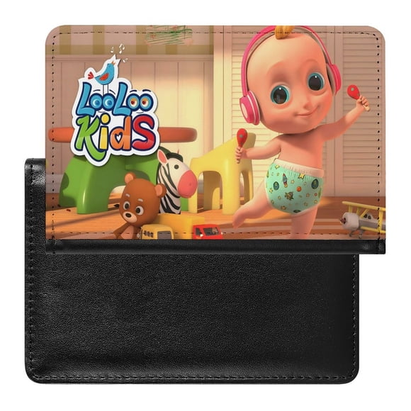 Porta Pasaporte Loo Loo Kids Premium Negro 10cm x 15cm