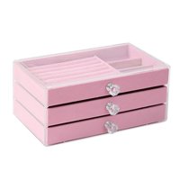Magideal - Caja De Joyería Portátil, Estuche De Joyería De Gran Capacidad Tipo Cajonera Para Mujeres Y Niñas, Anillos Para Collar, Organizador De Joyas, Viaje En
