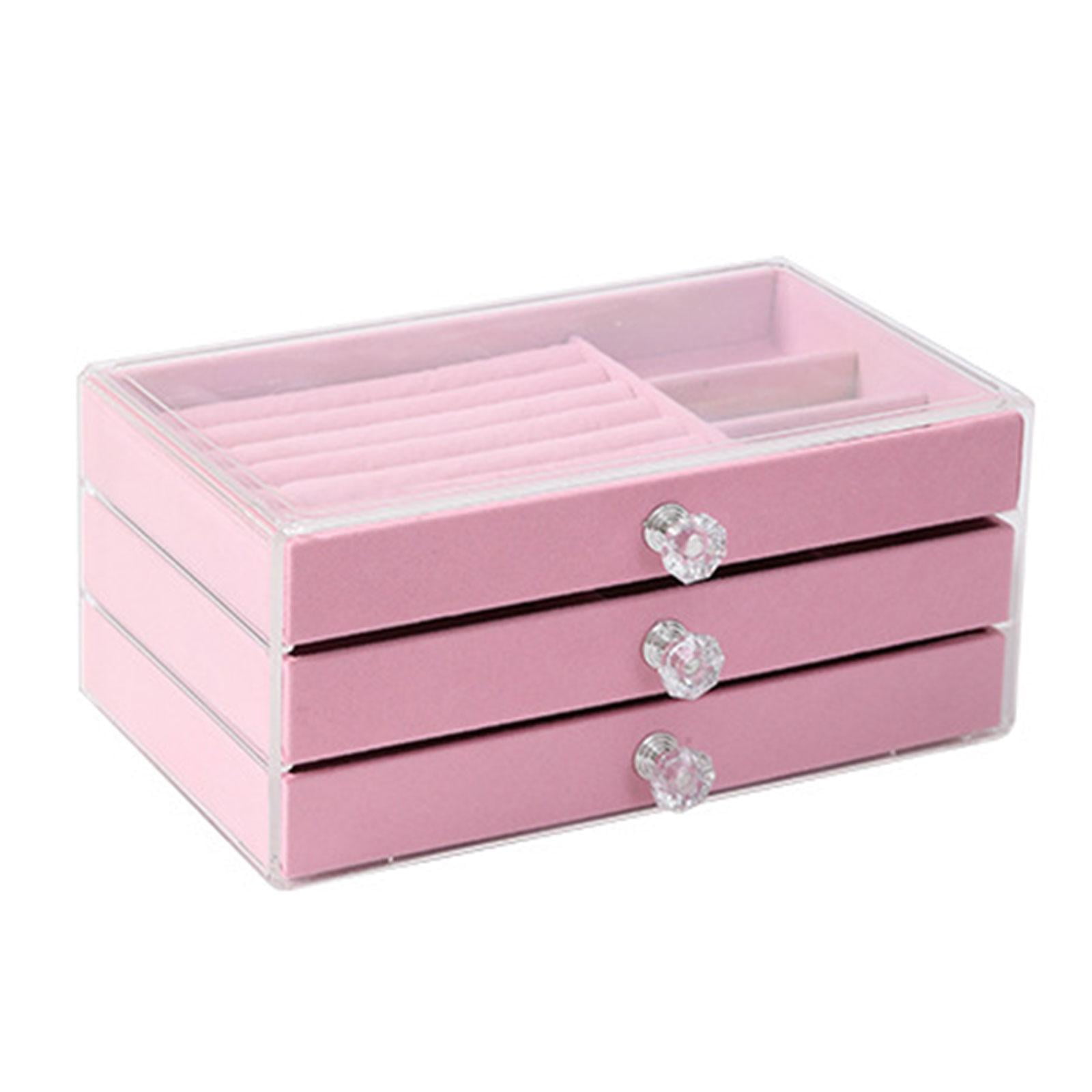 Magideal - Caja De Joyería Portátil, Estuche De Joyería De Gran Capacidad Tipo Cajonera Para Mujeres Y Niñas, Anillos Para Collar, Organizador De Joyas, Viaje En