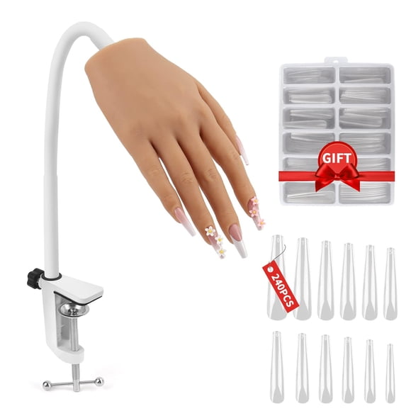 Mano de práctica para uñas acrílicas LIONVISON Silicone con soporte