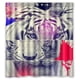 thumbnail image 1 of Cortina de ducha de tigre gris con ganchos, tamaño 66 x 72 pulgadas, 1 of 3