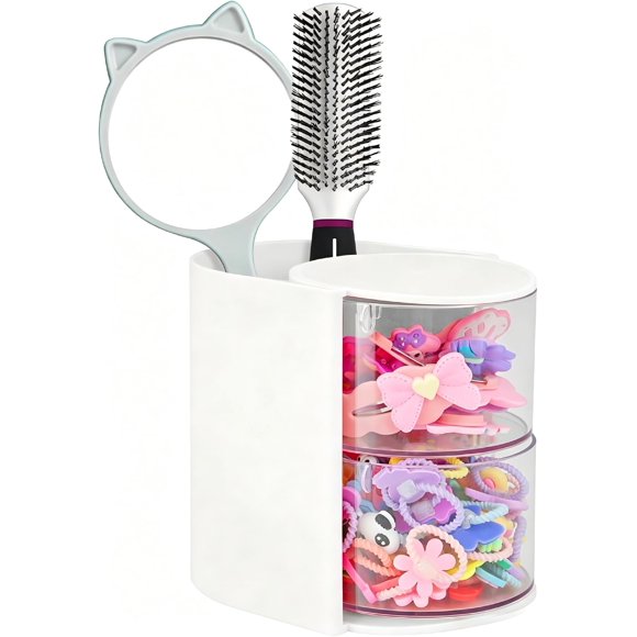 Caddy Luscinia Organizador de Accesorios para el Cabello de 2 Niveles, Blanco