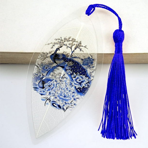 Chinese Painting Leaf Vein Bookmark - Creative Design for Jiangnan Water Town Landscape