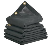Lona De Malla Vevor Para Camión Volquete, 1,8 X 4,2 M, Cubierta Resistente Recubierta De Pvc Negro Con Doble Bolsillo De 14 Cm (5,5"")