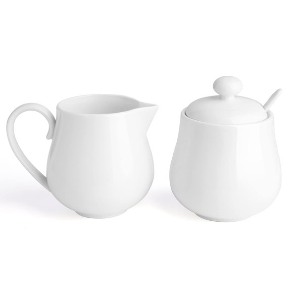 Jarra Sweese 350 ml Juego de Azucarero y Cremalera de Porcelana