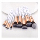 thumbnail image 5 of Pack 10 Brochas Para Maquillaje Diseño Mármol Blanco + Limpiador, 5 of 7