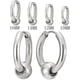 thumbnail image 2 of Pendientes de aro con bisagras de acero inoxidable con cuentas circulares para hombres y mujeres (2 unidades), 2 of 5