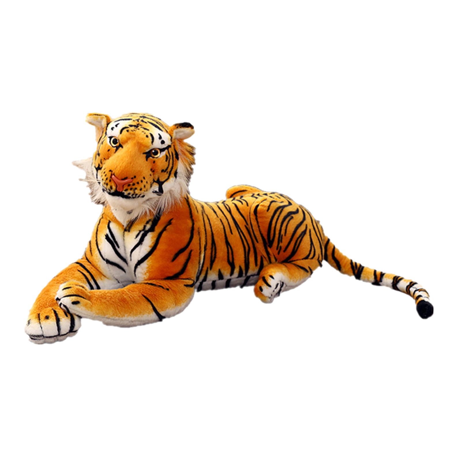 Magideal - Lindo Tigre Animales De Peluche Juguete Dormir Almohada Tigre Peluche Peluche Muñeca Tigre Peluche Juguete Para Chimenea Estante Dormitorio Decoración Amarillo