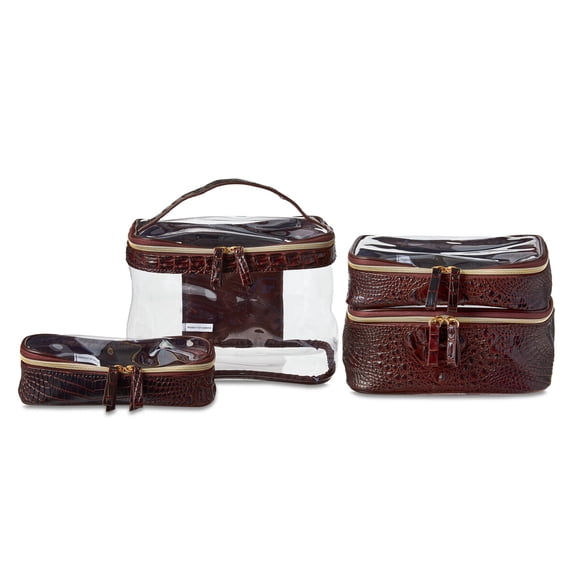 Neceser Transparente Walmart 4 Piezas Nylon Café Viaje