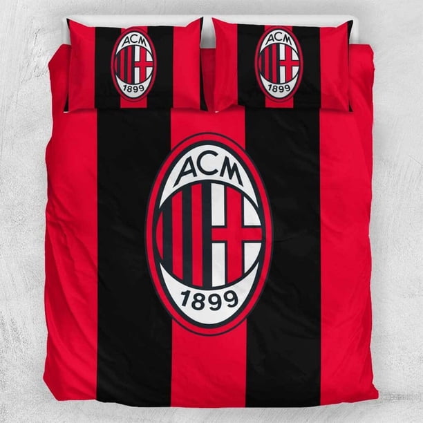 AC Milan Bed Sheet Quilt Duvet Cover Set Pillowcase Bedding Set