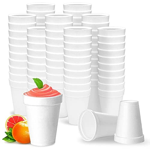 Vasos desechables de poliestireno Shop Square, 350 ml (paquete de 100), color blanco