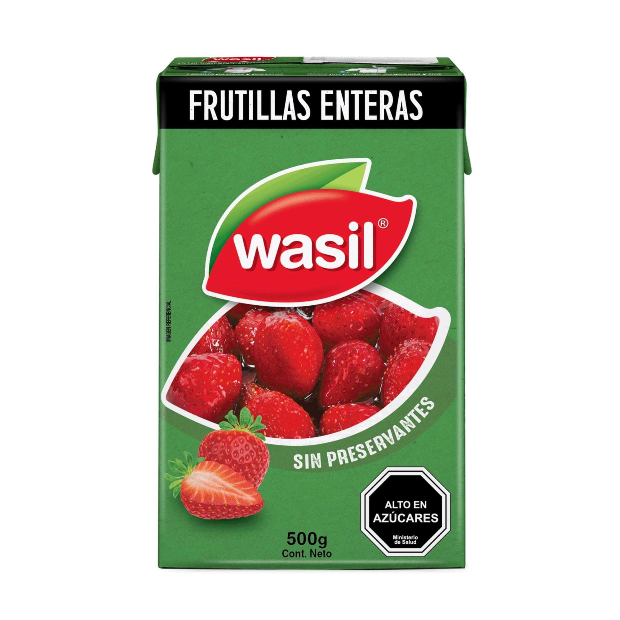 Frutillas Enteras Drenado 168 g - Neto 500 g Wasil