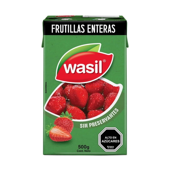 Frutillas Enteras Drenado 168 g - Neto 500 g Wasil