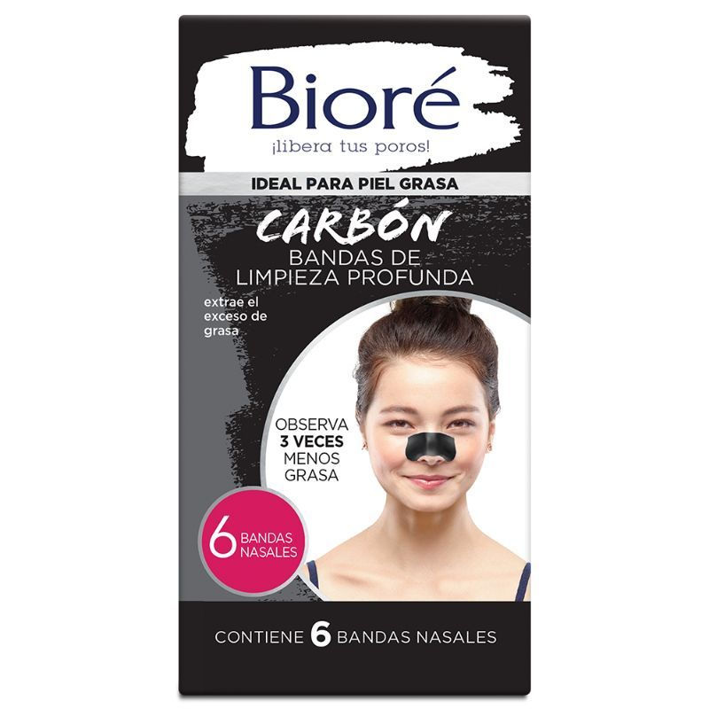 Bandas De Limpieza Profunda De Poros Carbon Natural 6 UN Biore